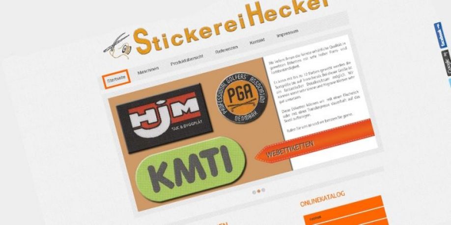 Website Stickerei Heckel